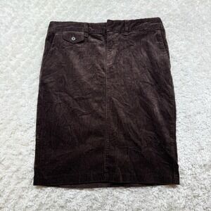 Lauren Jeans Co Ralph Lauren Corduroy Skirt Women's 8 Brown Pencil Preppy Office